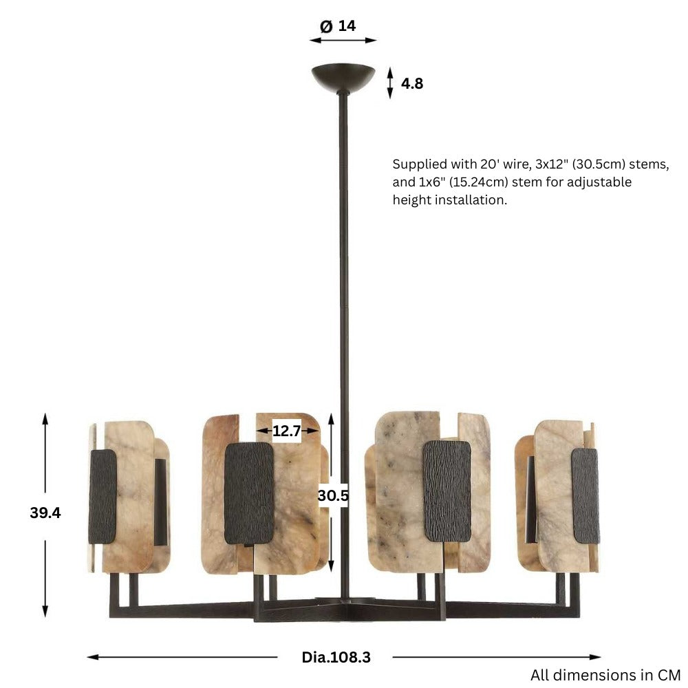 Uttermost Open Book 8 Light Chandelier