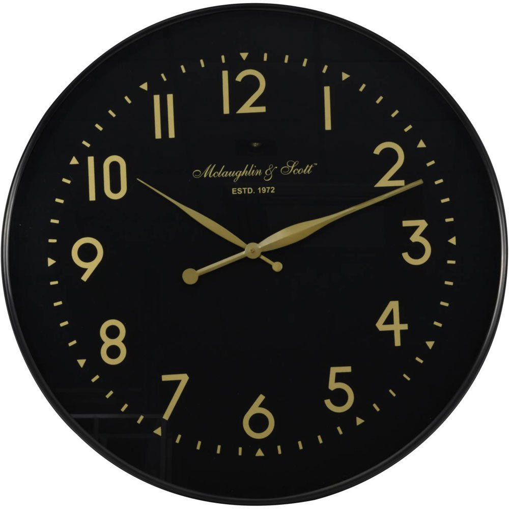Black Wall Clock with Gold
