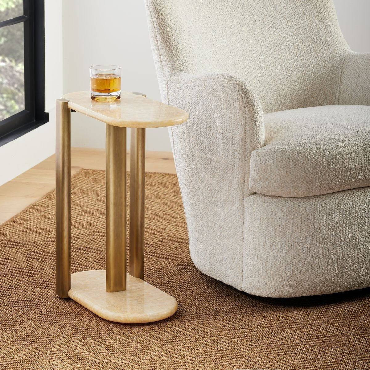 Uttermost Rounded Cantilever Accent Table