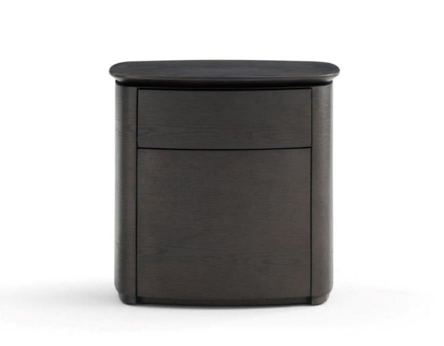 Tommy Franks Blade Bedside Table - Smoke Oak   Nicholas John Interiors