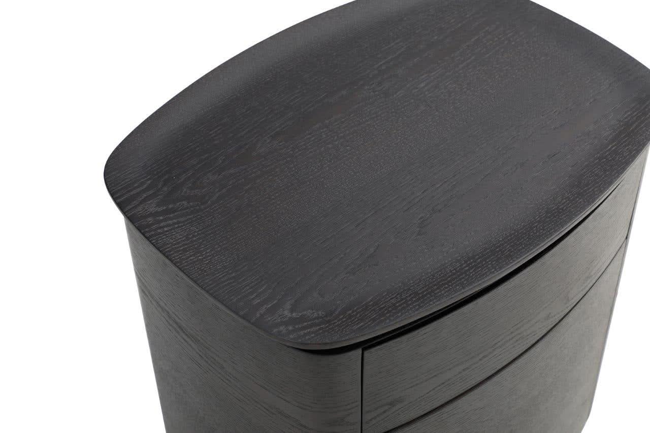 Tommy Franks Blade Bedside Table - Smoke Oak   Nicholas John Interiors