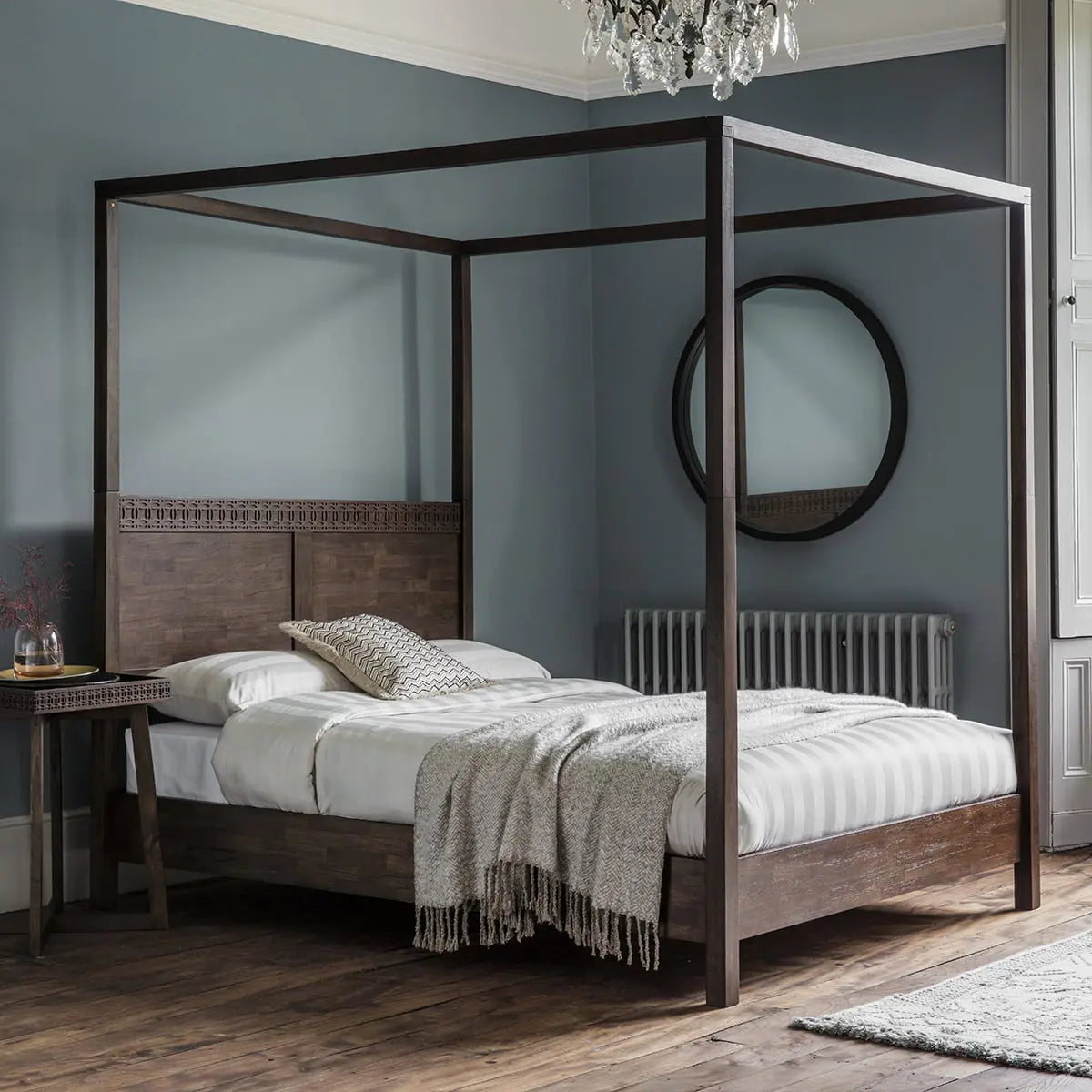 Bohara 4 Poster Bed in Brown Bed