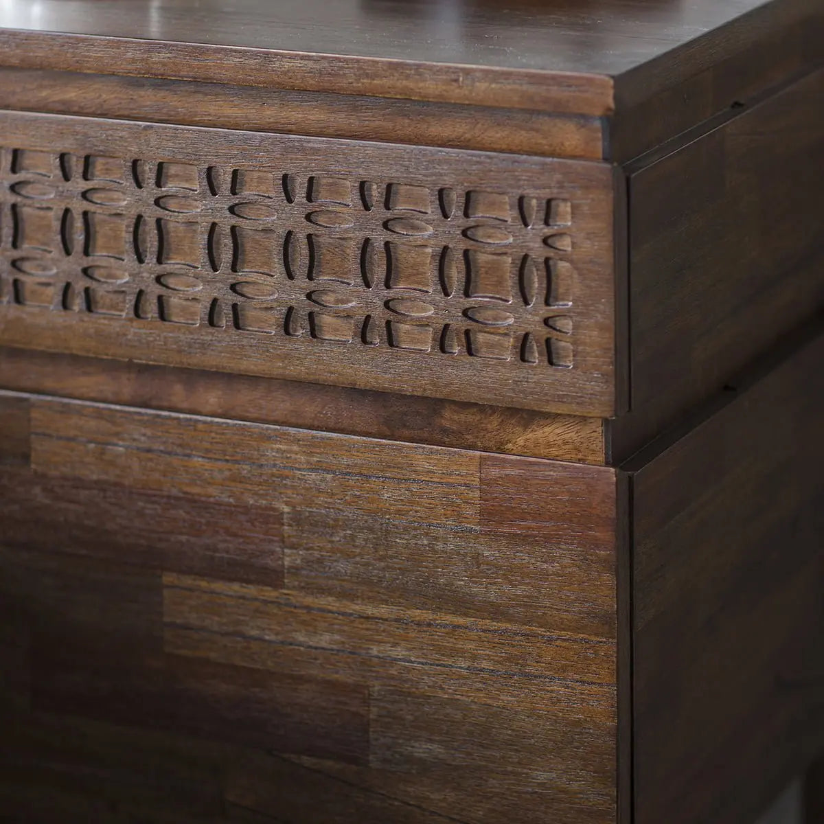 Bohara Bedside 2 Drawer Chest in Brown Bedside Table
