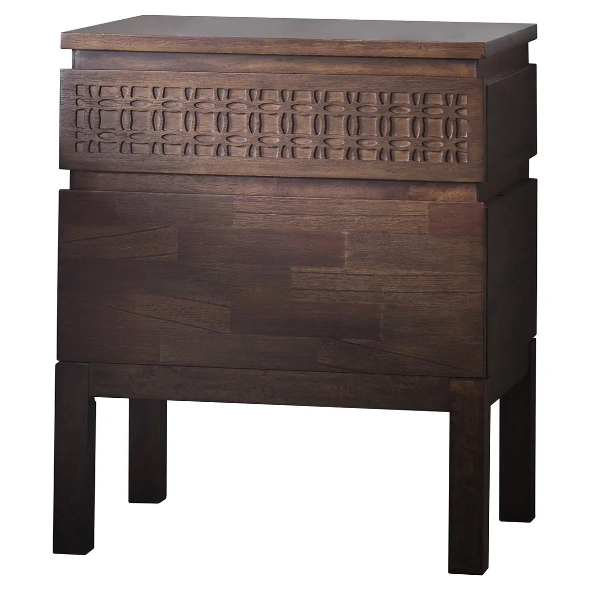 Bohara Bedside 2 Drawer Chest in Brown Bedside Table