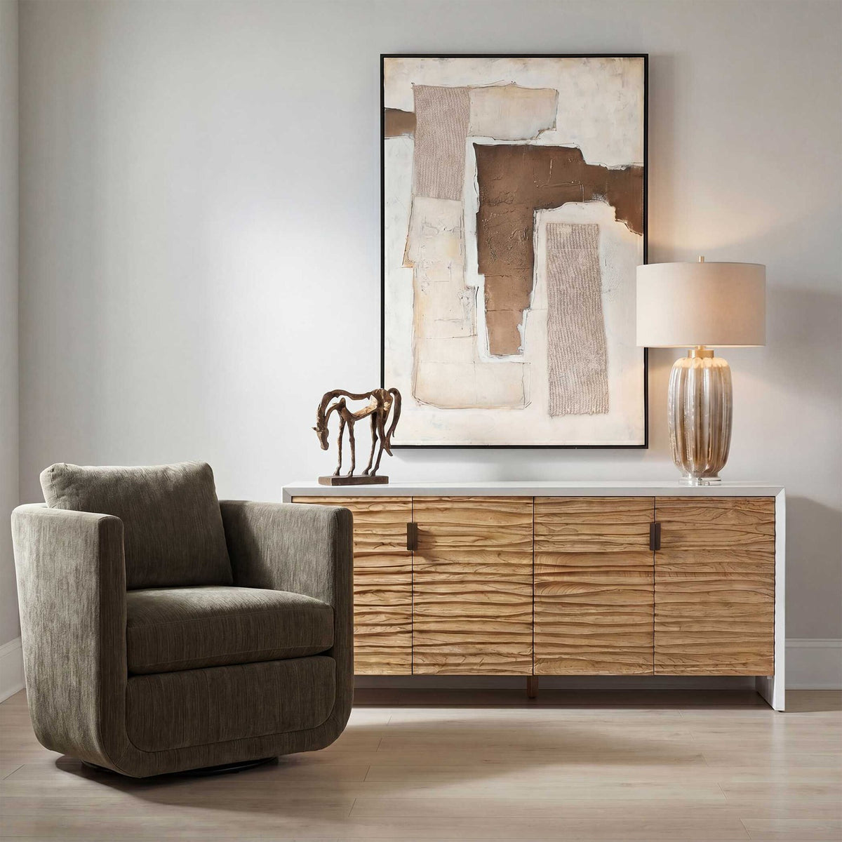 Uttermost Brinson Sideboard in Carved Wood