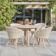 Cabon Outdoor 4 Seater Dining Set in Light Acacia Wood Outdoor Dining Sets