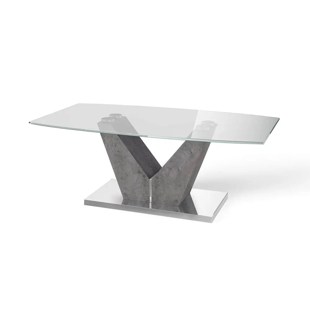 Cadence Glass and Grey Stone Look Coffee Table Coffee Table
