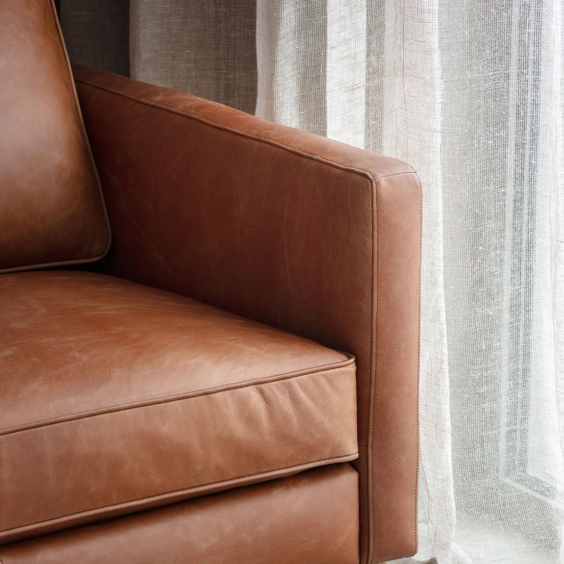 Canberra 2 Seater Vintage Brown Leather Sofa