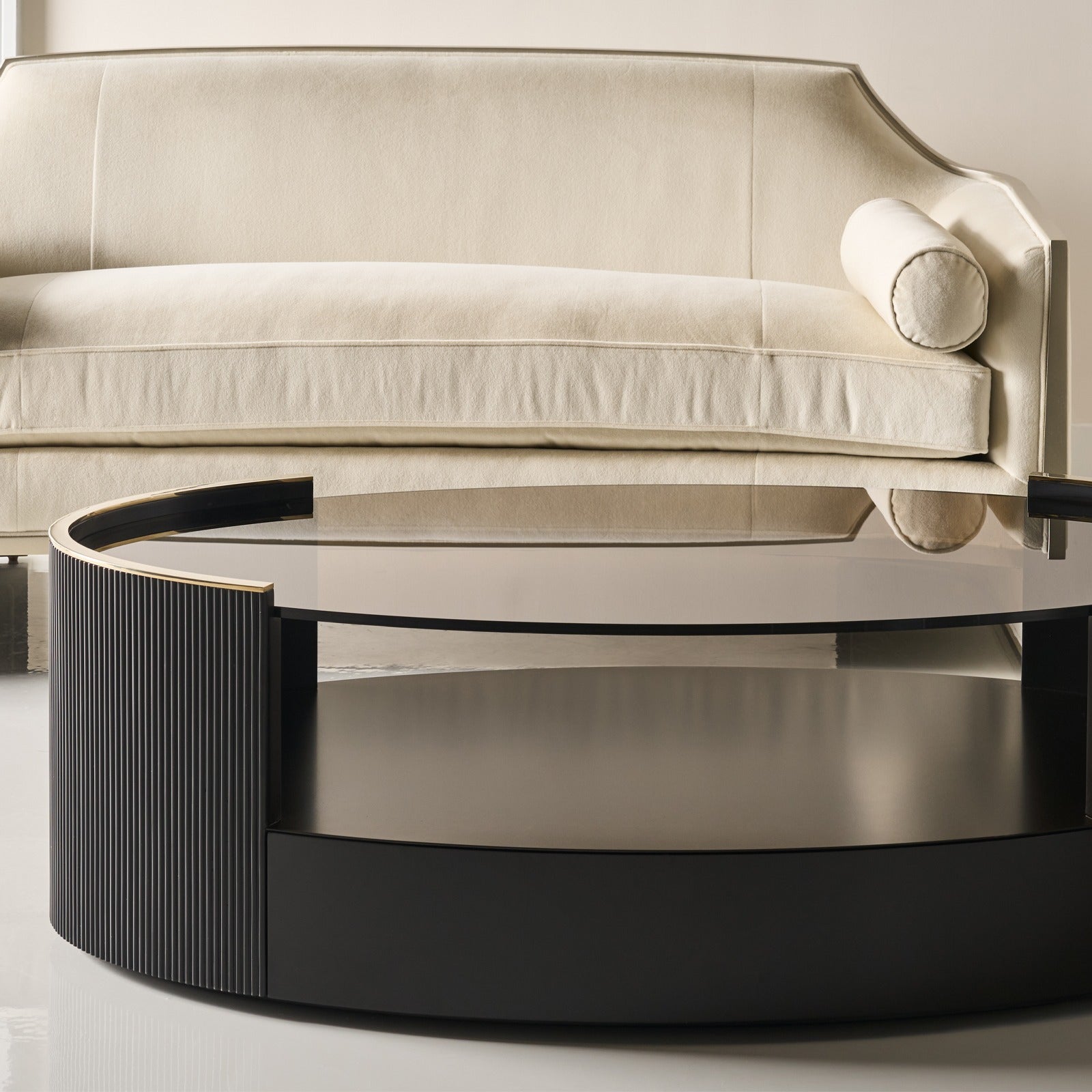Caracole Love Oval Coffee Table in Dark Chocolate
