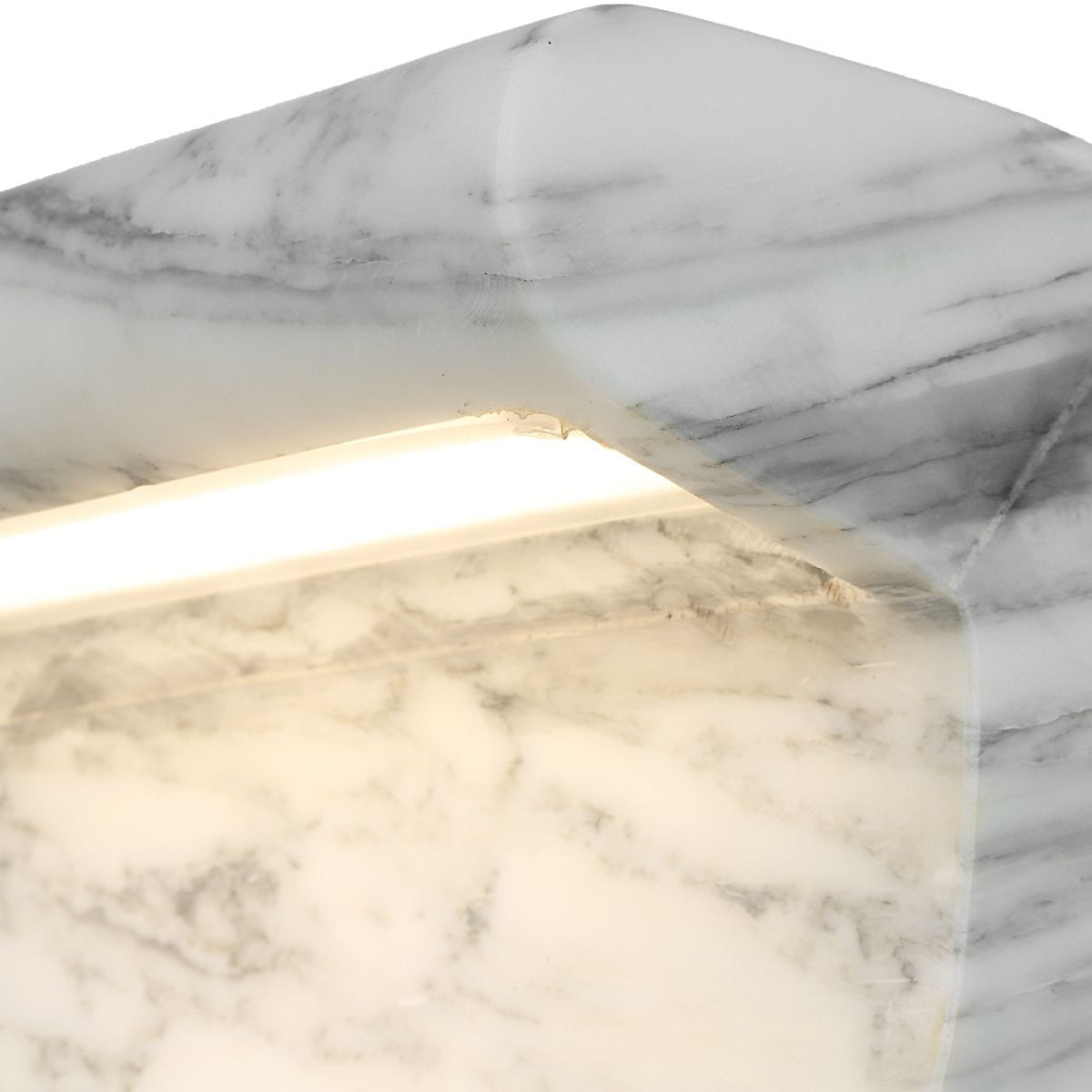 Uttermost Carved Beam Rechargeable Mini Lamp in Arabescato Marble