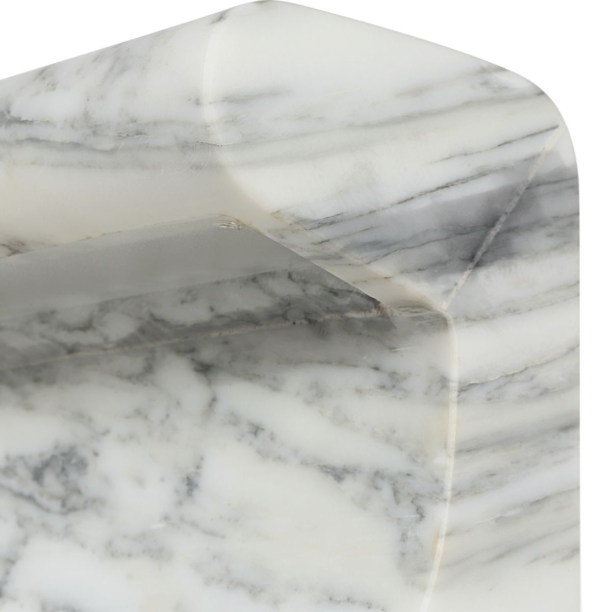 Uttermost Carved Beam Rechargeable Mini Lamp in Arabescato Marble
