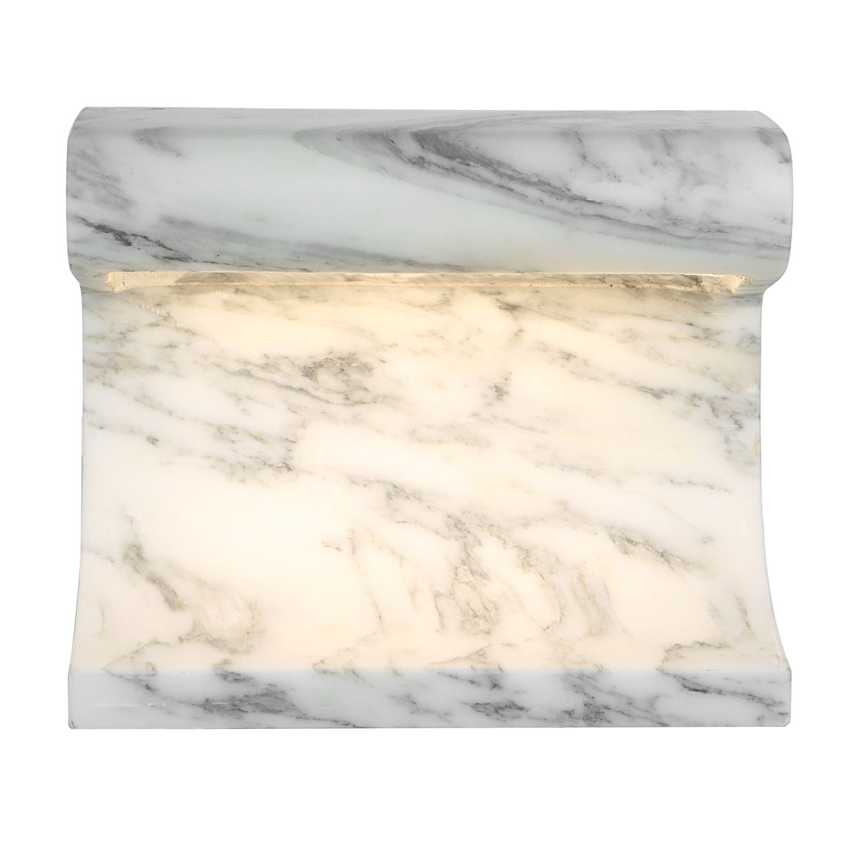 Uttermost Carved Beam Rechargeable Mini Lamp in Arabescato Marble