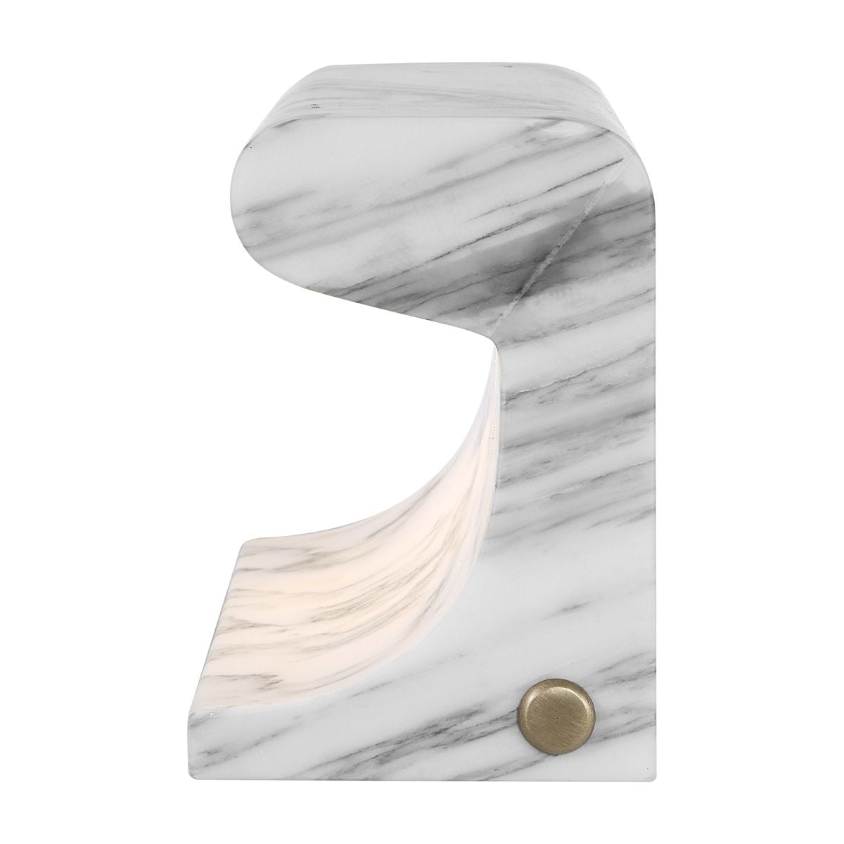 Uttermost Carved Beam Rechargeable Mini Lamp in Arabescato Marble