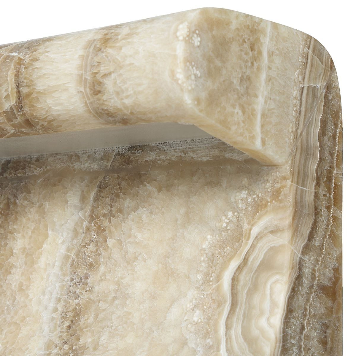 Uttermost Carved Beam Rechargeable Mini Lamp in Latte Onyx
