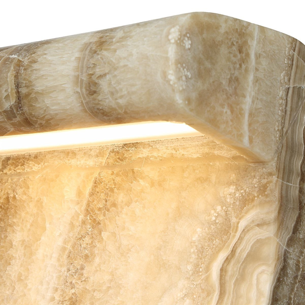 Uttermost Carved Beam Rechargeable Mini Lamp in Latte Onyx