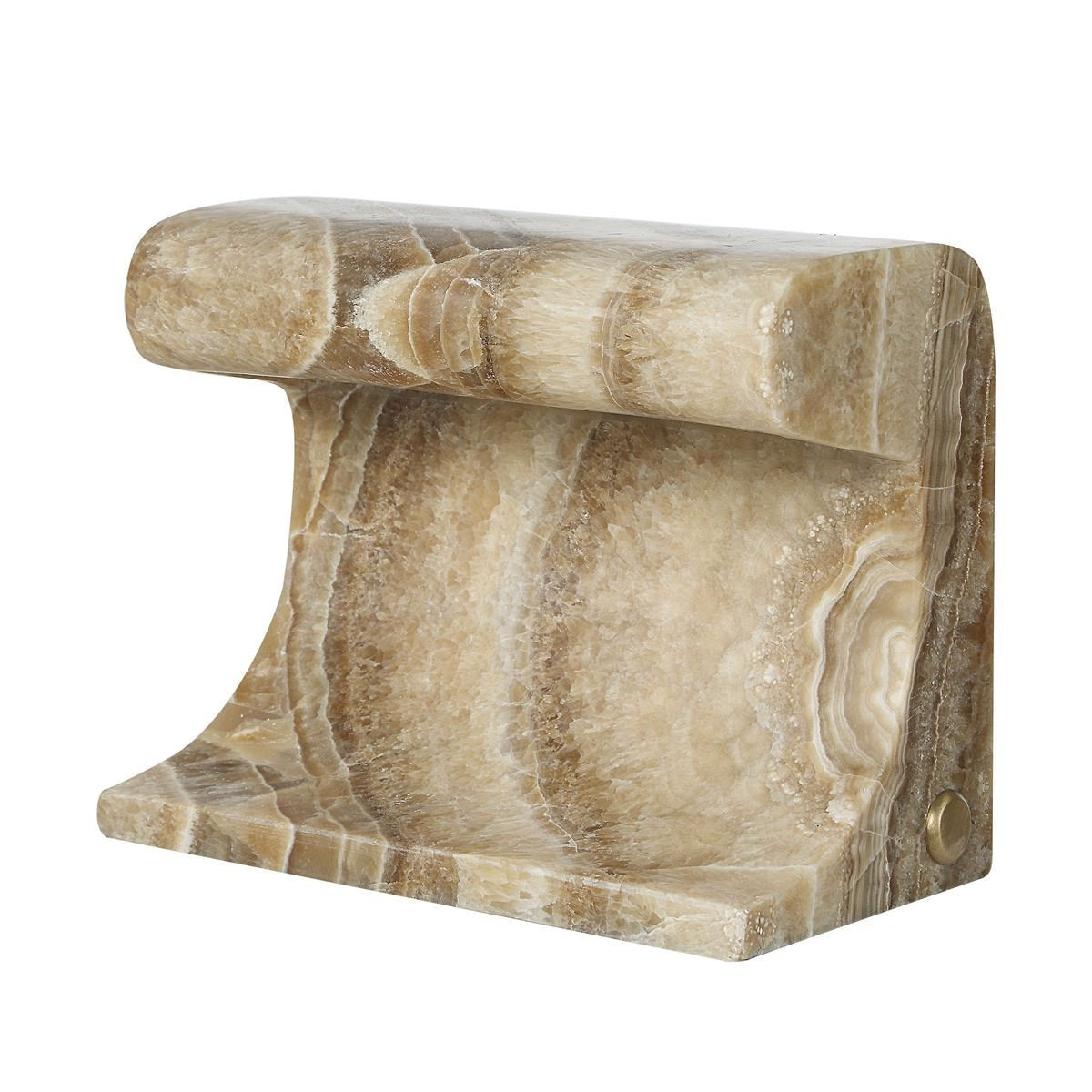 Uttermost Carved Beam Rechargeable Mini Lamp in Latte Onyx