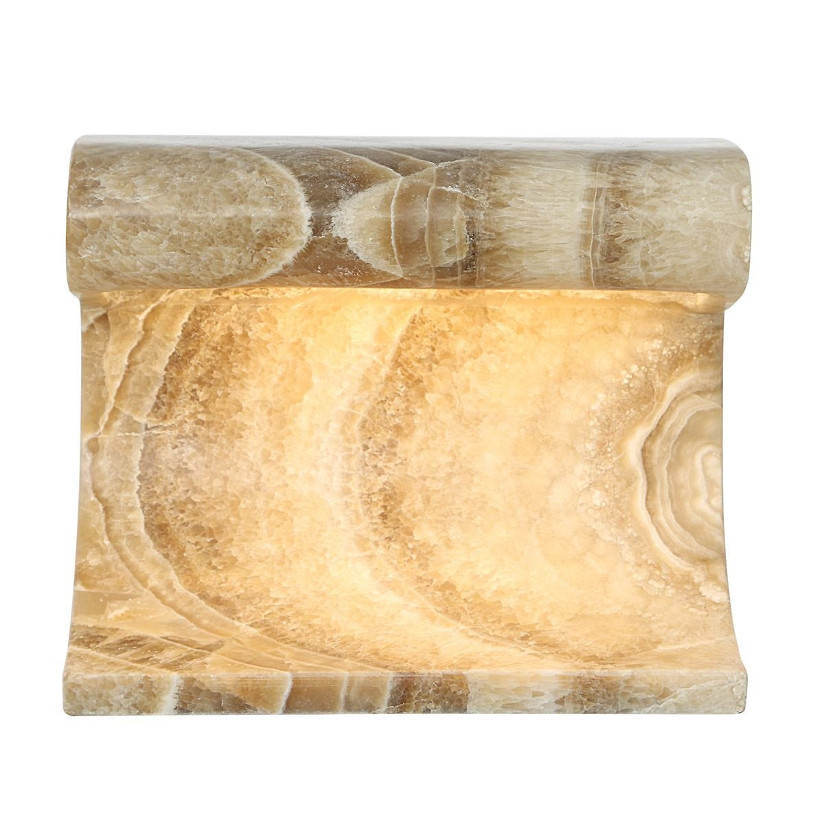Uttermost Carved Beam Rechargeable Mini Lamp in Latte Onyx