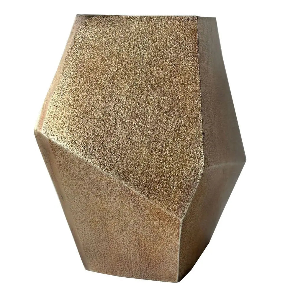 Cast Aluminium Faceted Brass Antique Vase 33cm