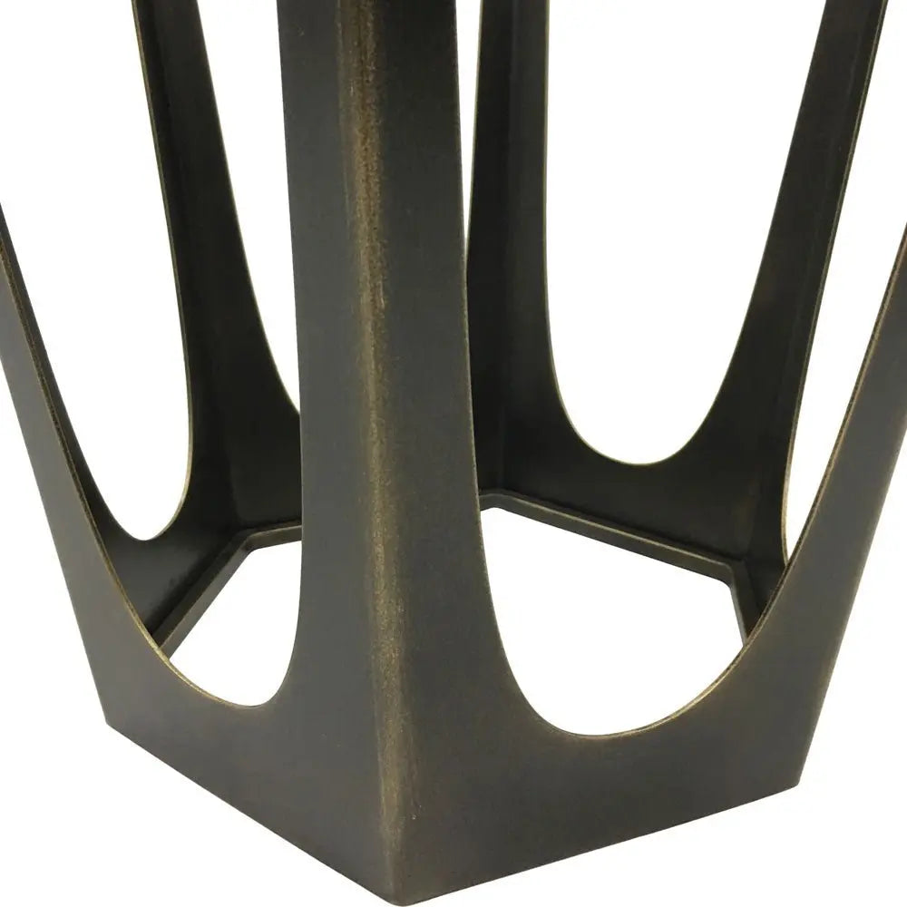 Cataldo Bronze Gilded Side Table with Glass Top Side Table
