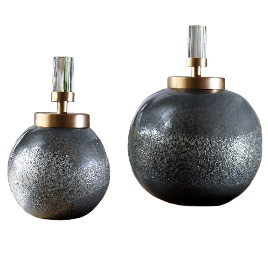 Cessair Art Glass Bottles, S/2