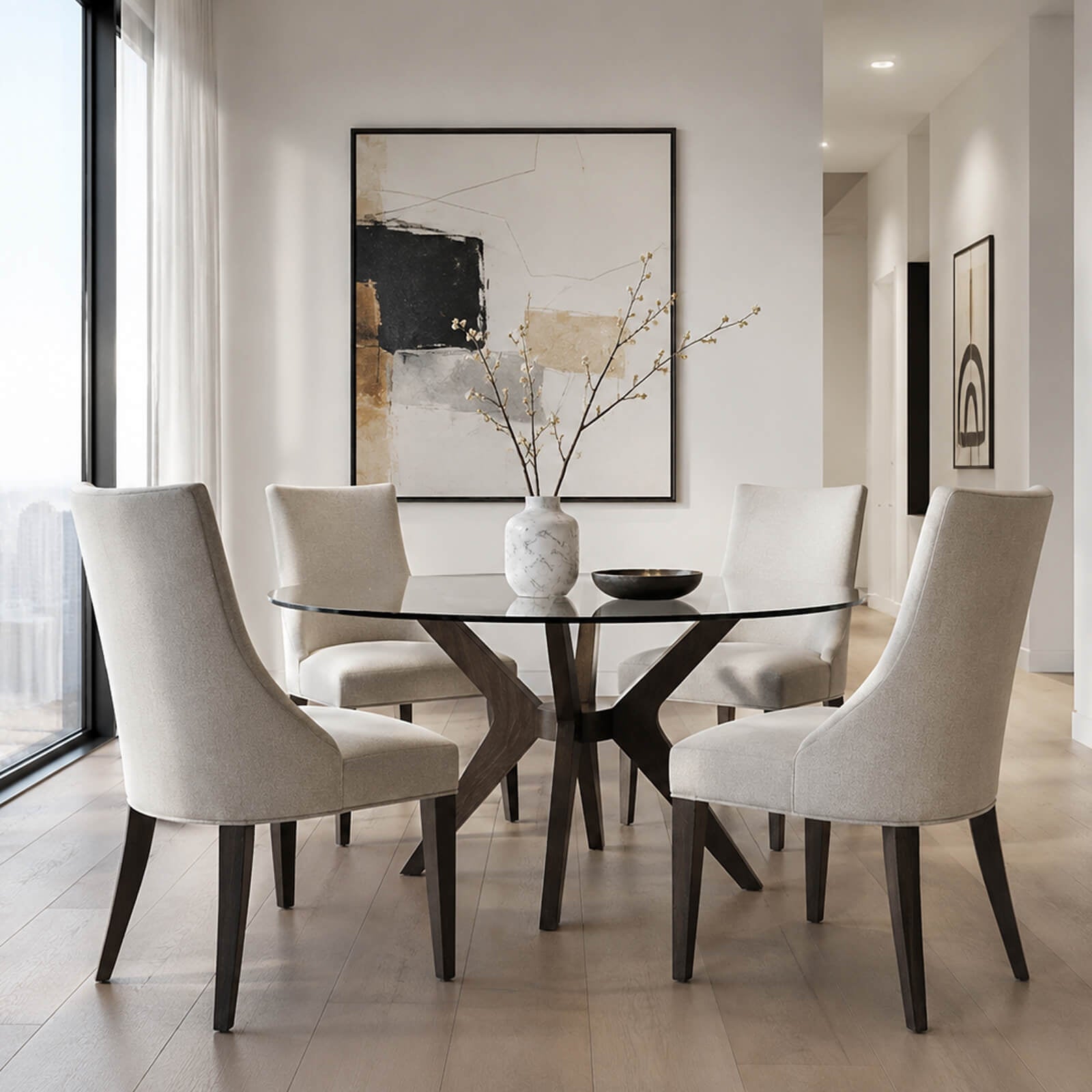 Theodore Alexander Chair Ezra Dining in Kendal Linen
