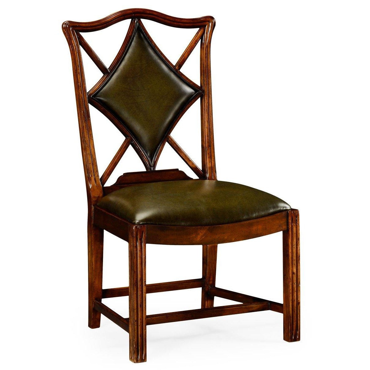 Jonathan Charles Chair Diamond Playing Card - English Green Leather