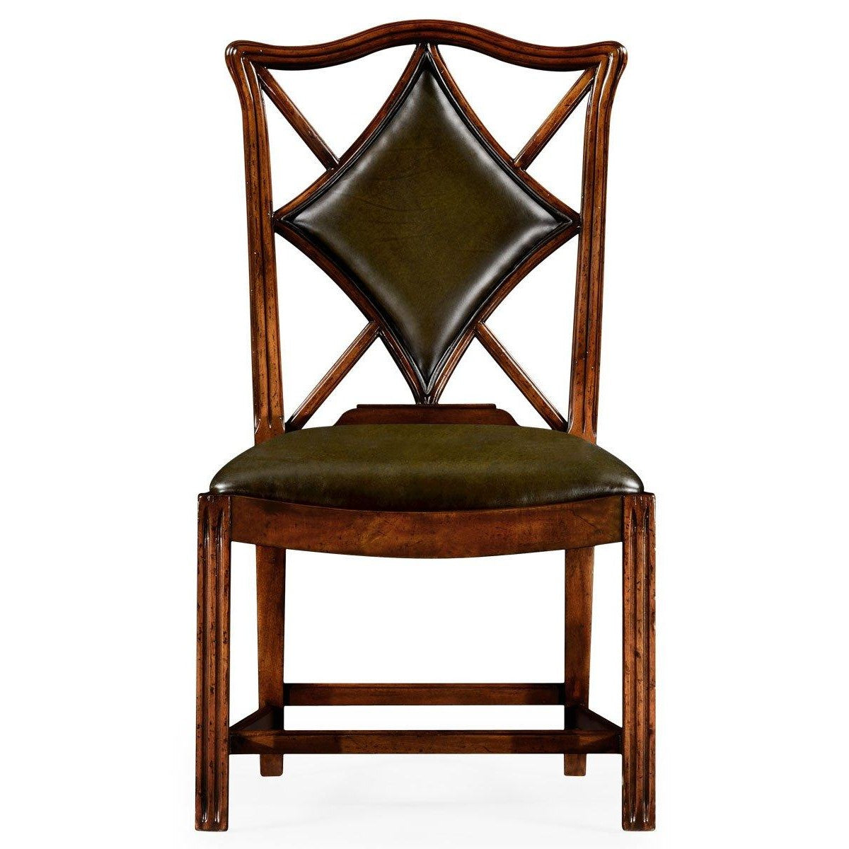 Jonathan Charles Chair Diamond Playing Card - English Green Leather