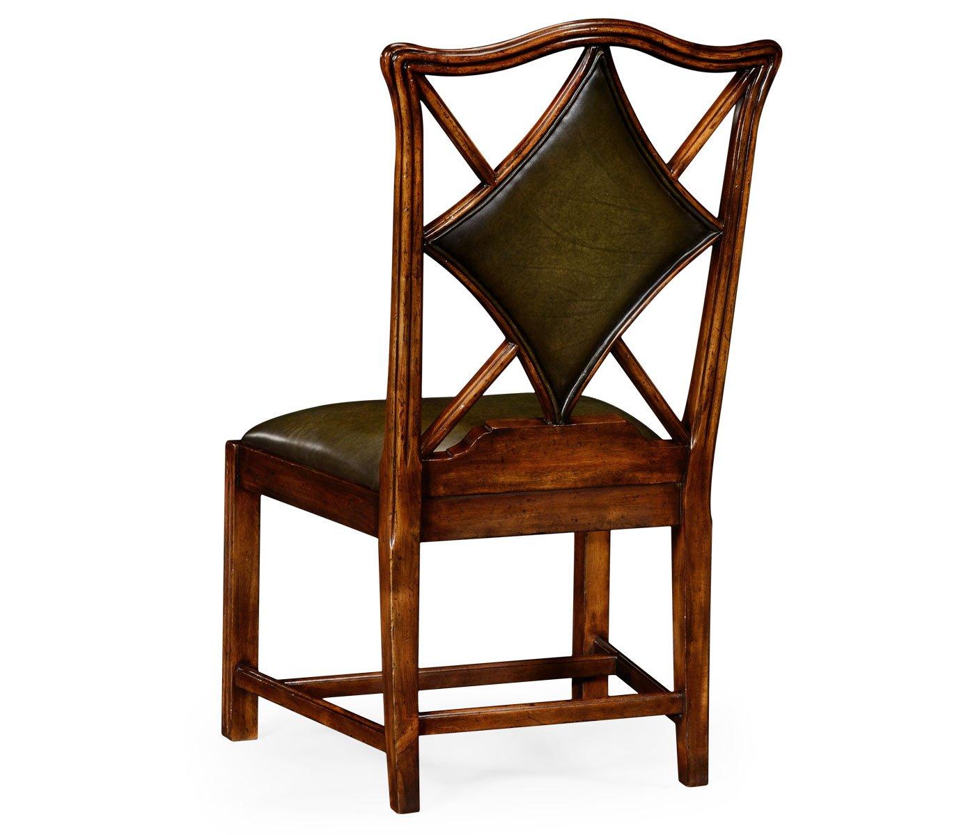 Jonathan Charles Chair Diamond Playing Card - English Green Leather