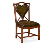 Jonathan Charles Chair Heart Playing Card - English Green Leather