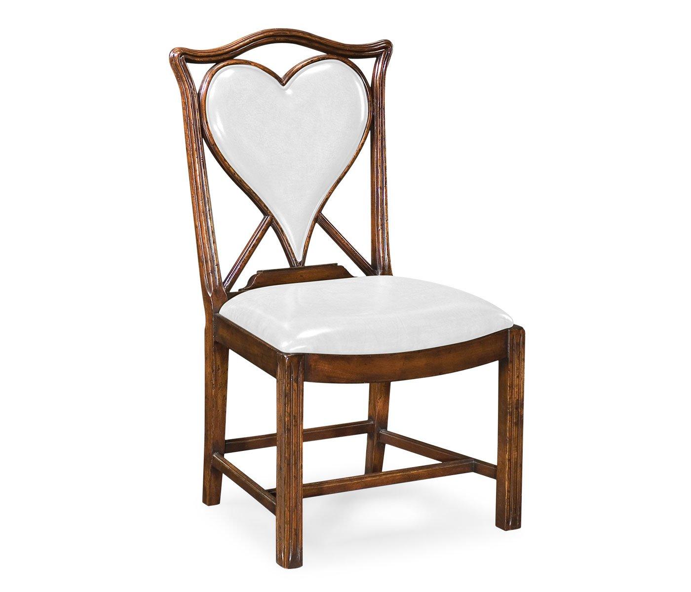Jonathan Charles Chair Heart Playing Card - English Green Leather