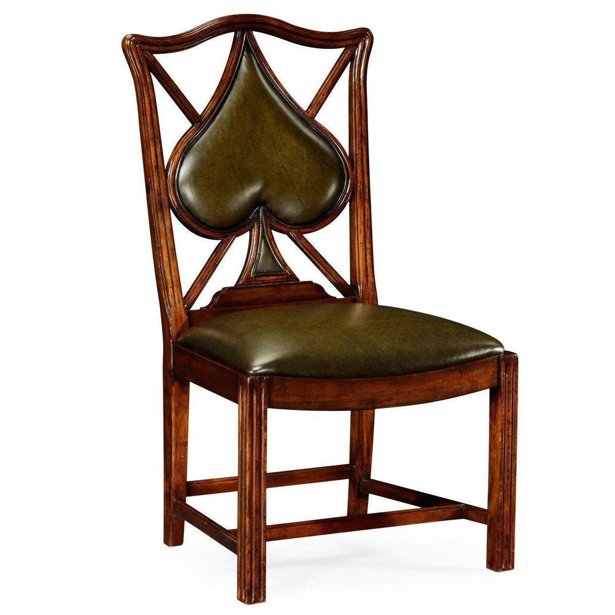 Jonathan Charles Chair Spade Playing Card - English Green Leather