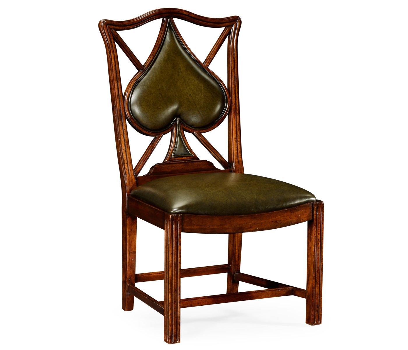 Jonathan Charles Chair Spade Playing Card - English Green Leather