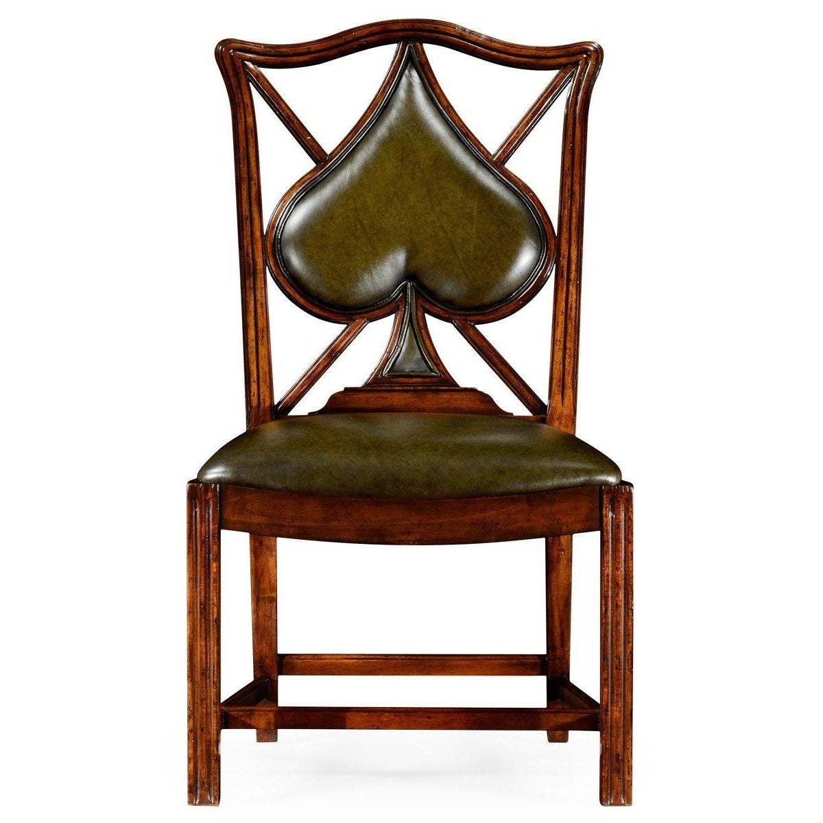 Jonathan Charles Chair Spade Playing Card - English Green Leather