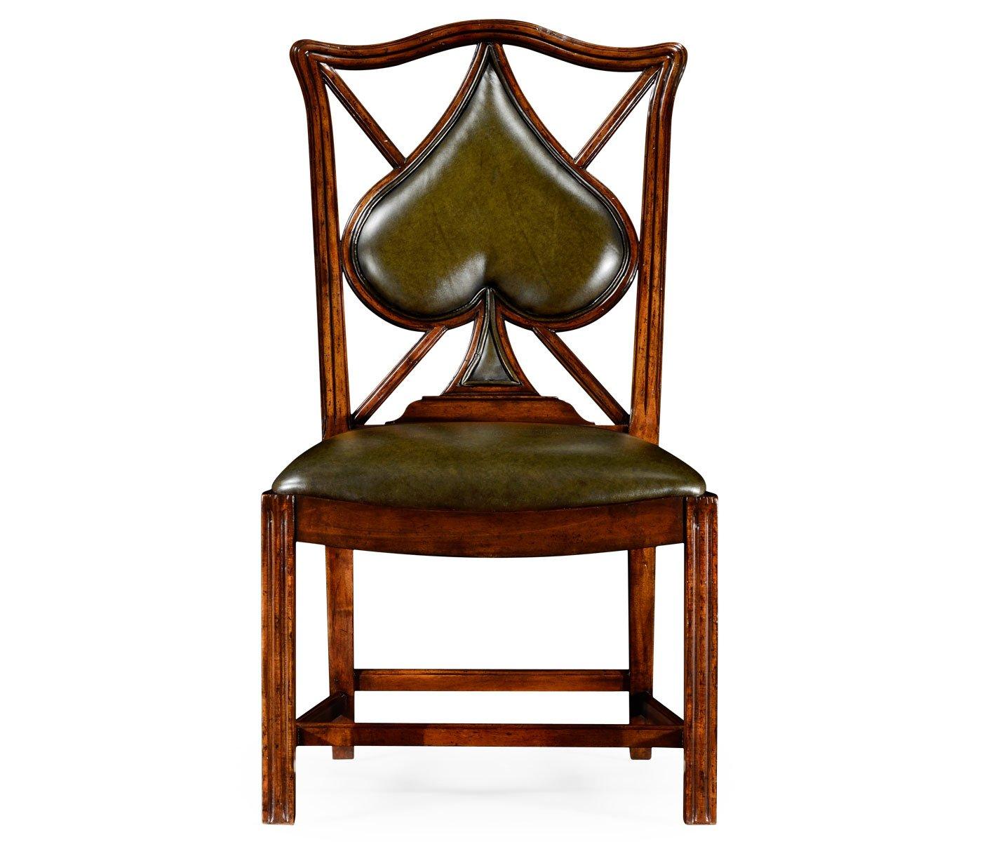 Jonathan Charles Chair Spade Playing Card - English Green Leather