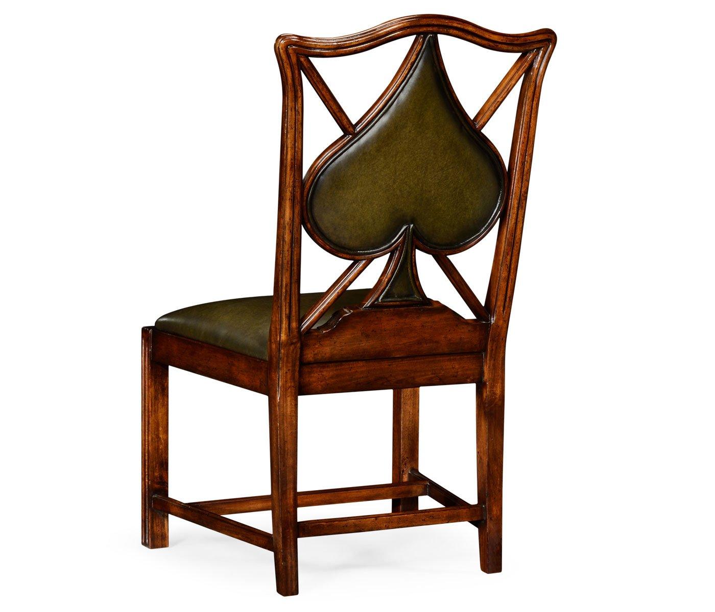 Jonathan Charles Chair Spade Playing Card - English Green Leather