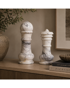 Keiichi Chess King Ornament in Marble