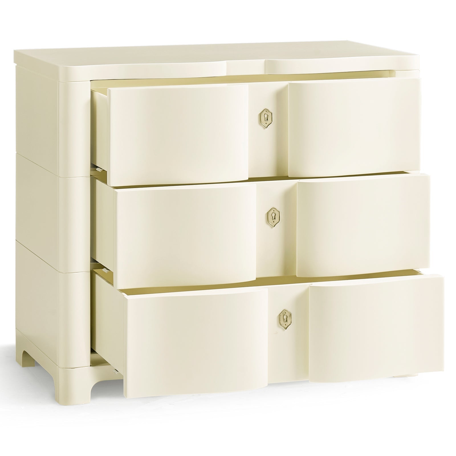 Jonathan Charles Chest of Drawers Bowfront in Ivory