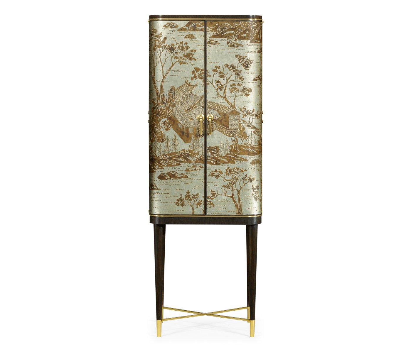 Jonathan Charles Drinks Cabinet Chinoiserie Style