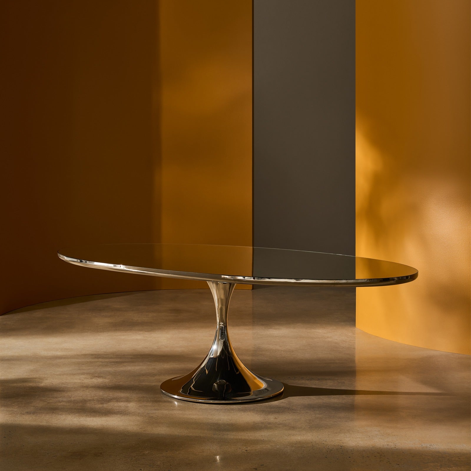 Caracole Semper Oval Dining Table in Whisper of Gold - 244cm