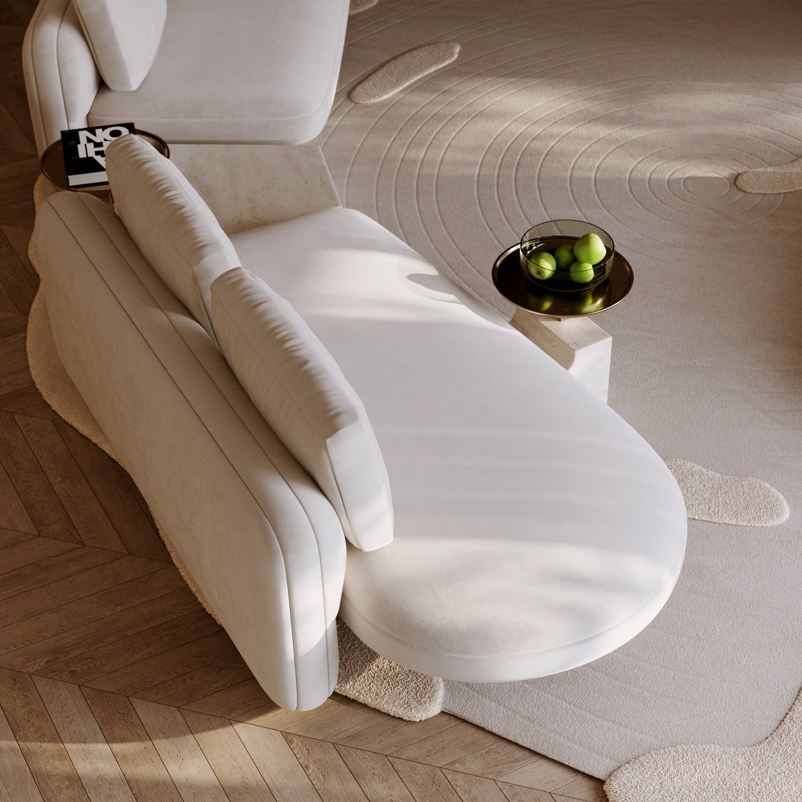 Caracole Overlap Base Bedside Table in Light