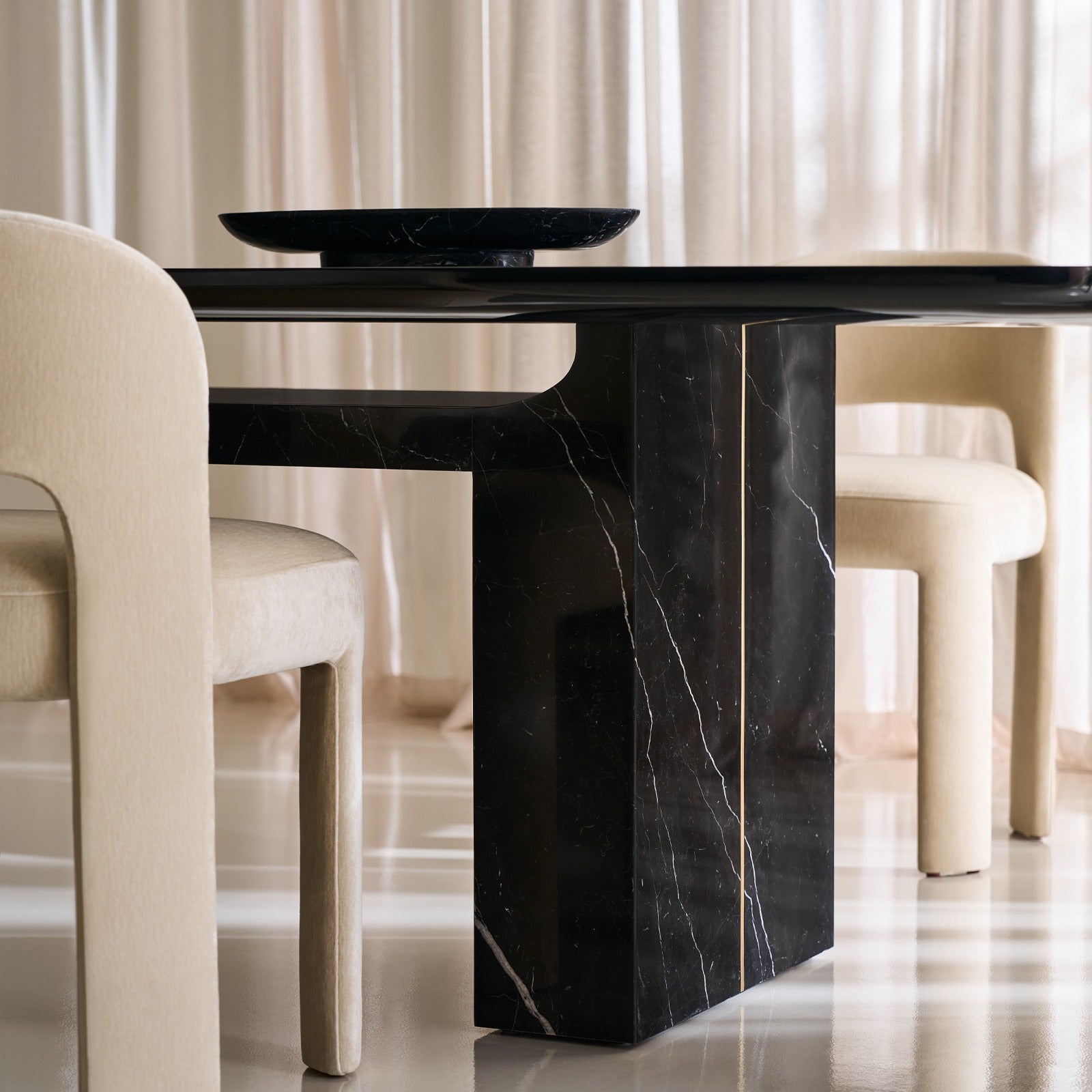 Caracole Overlap Rectangle Dining Table in Dark - 284cm