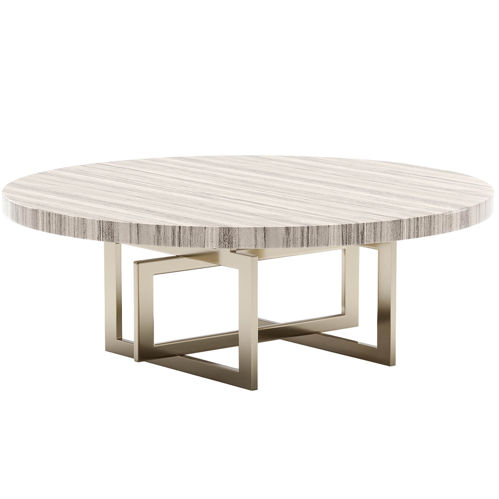 Caracole Wish You Were Here Round Coffee Table in Light