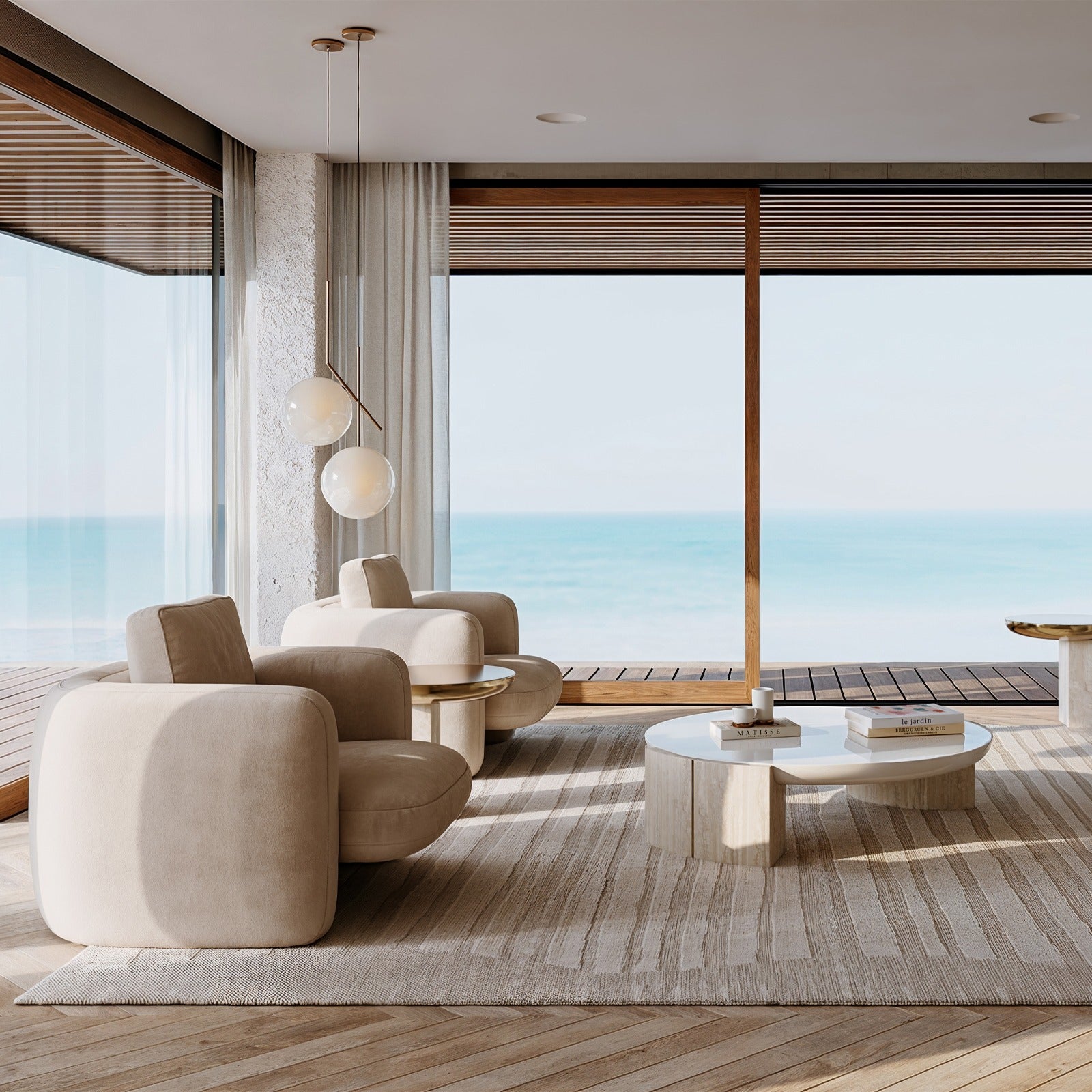 Caracole Overlap Round Coffee Table in Light