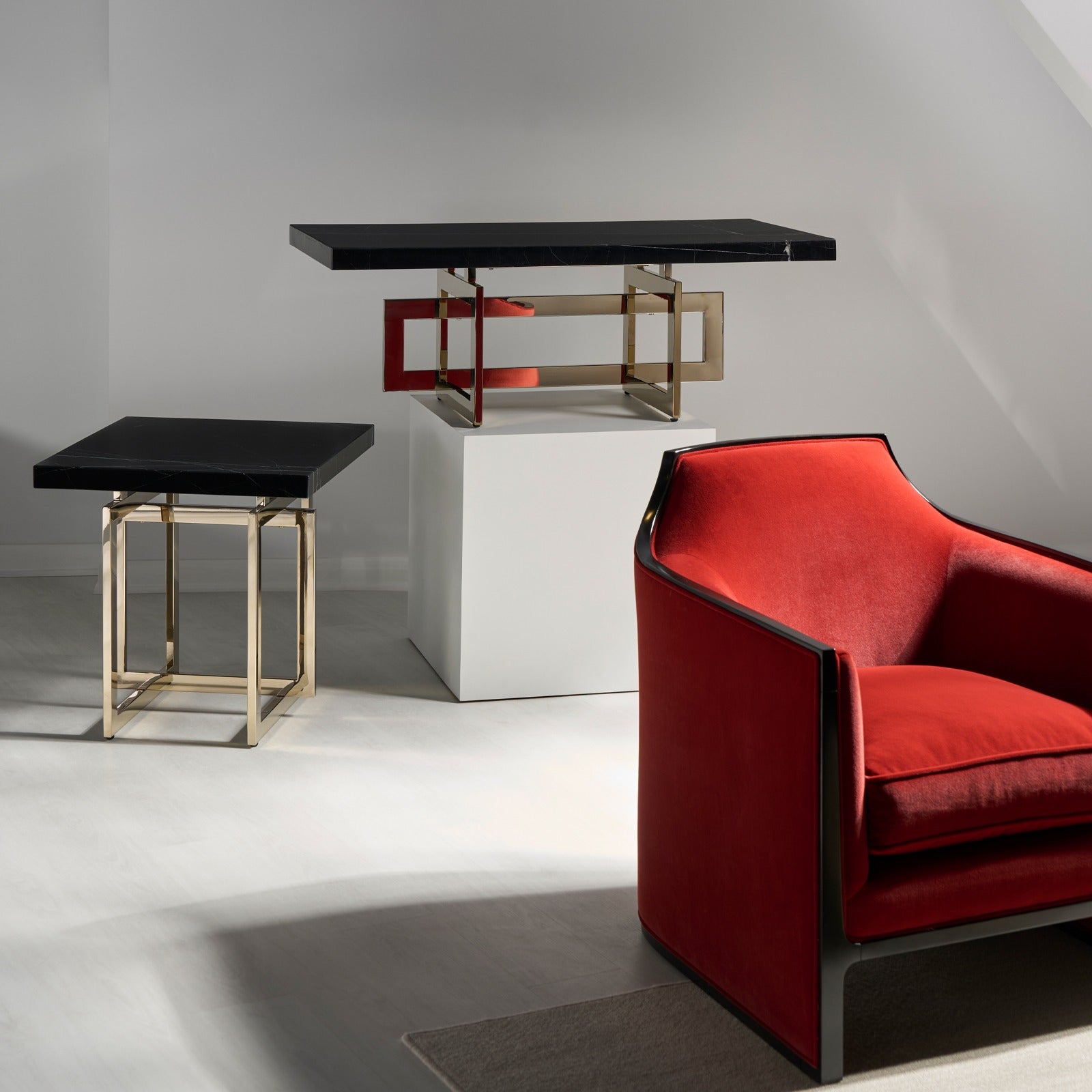 Caracole Wish You Were Here Square Side Table in Dark