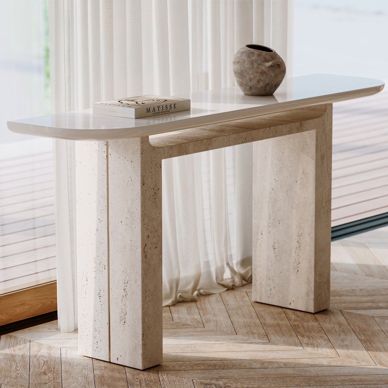 Caracole Overlap Console Table in Light