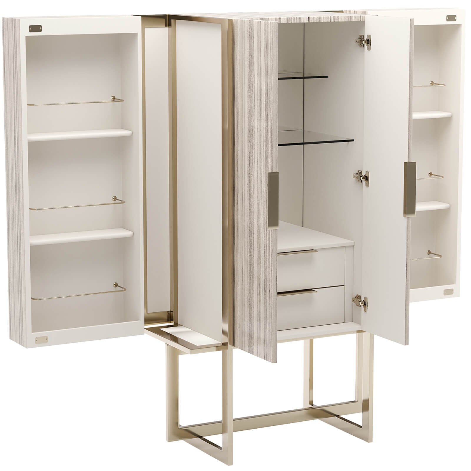 Caracole Wish You Were Here Bar Cabinet in Light