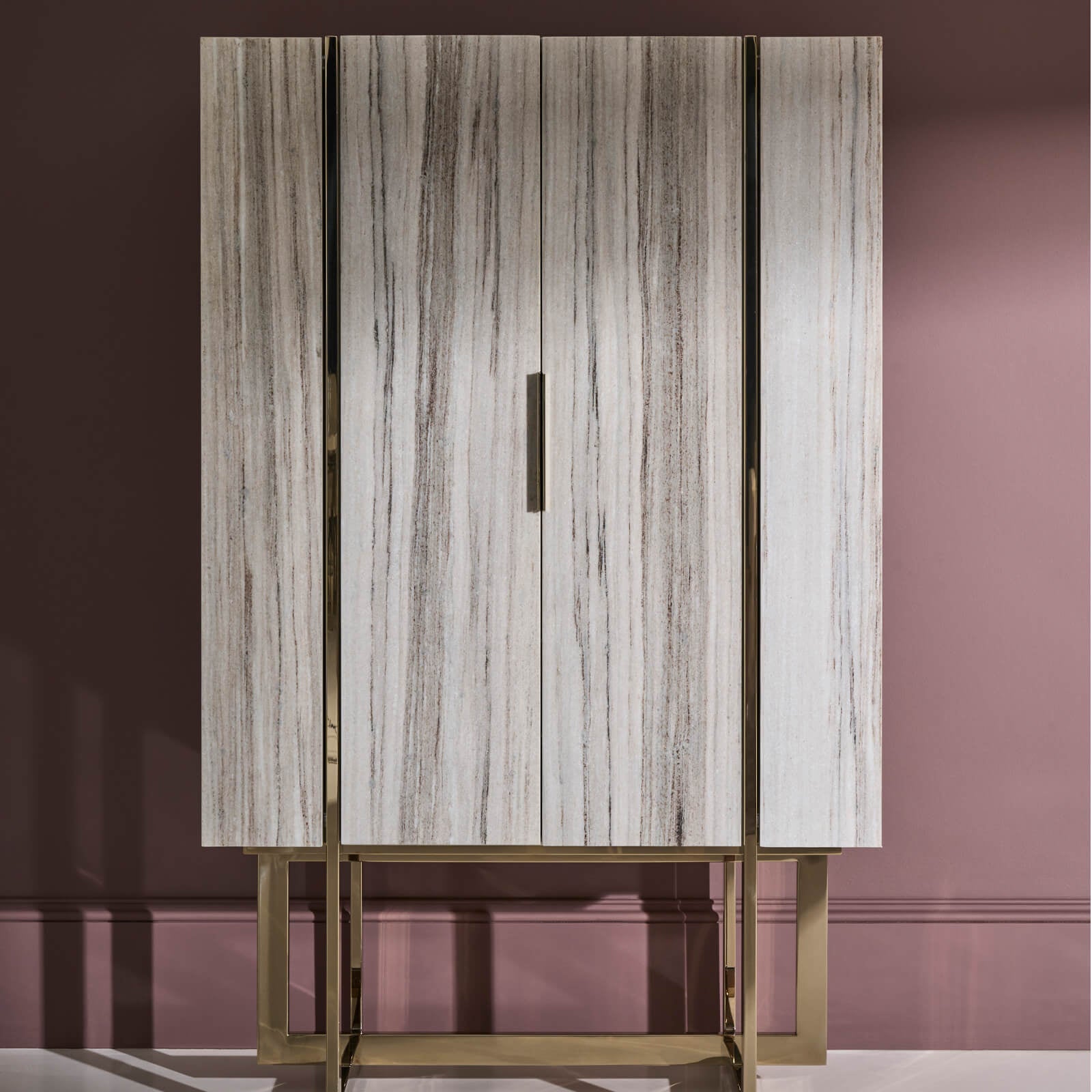 Caracole Wish You Were Here Bar Cabinet in Light