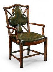 Jonathan Charles Armchair Club Playing Card in English Green Leather