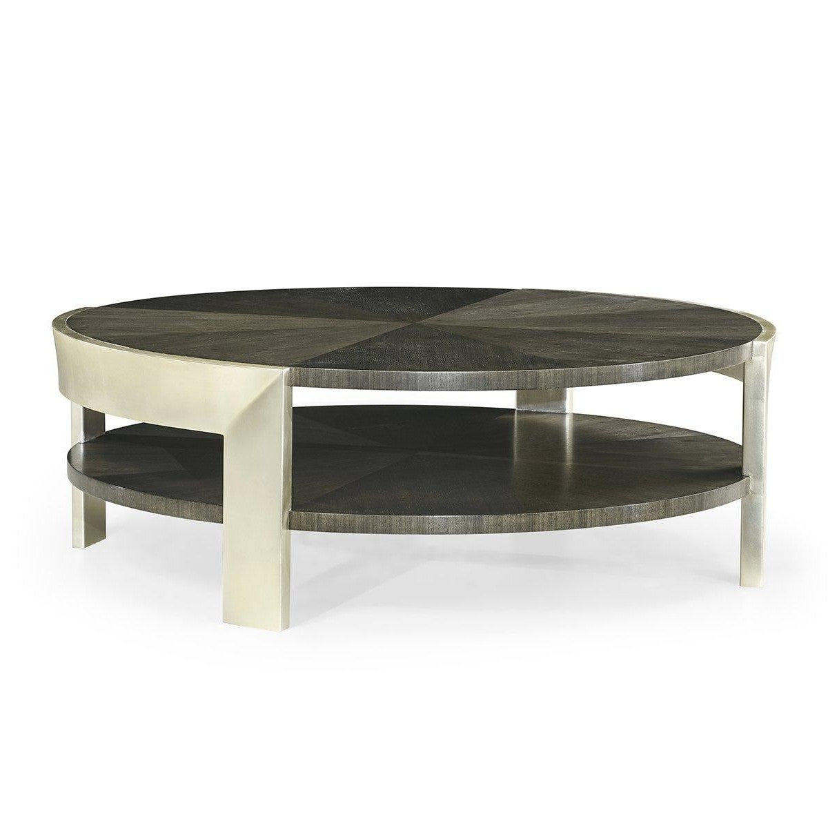 Jonathan Charles Round Coffee Table in Dark Grey Walnut