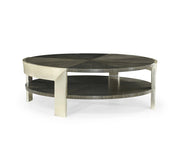 Jonathan Charles Round Coffee Table in Dark Grey Walnut